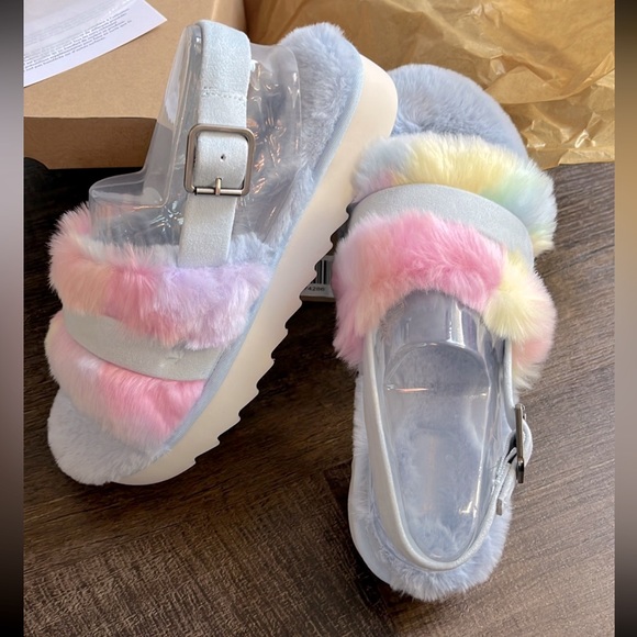 Koolaburra by UGG Fuzz'd Out Women's Sandal Slippers Multicolor New!! - Picture 5 of 8